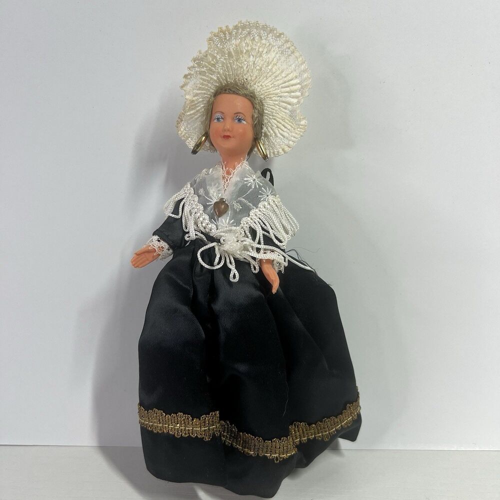 Vintage French Folk Regional Doll Boulogne-sur-Mer Coiffe Soleil Costume 7.5"